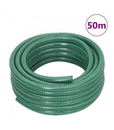 vidaXL Garden Hose Green 0.5" 50 m PVC — Size: 50 m (0.5"), Model: without accessories