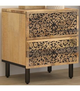 vidaXL Bedside Cabinet 40x33x46 cm Solid Wood Mango — Colour: Natural wood — V0671975129