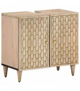 vidaXL Bathroom Sink Cabinet 62x33x58 cm Solid Wood Mango — Colour: natural