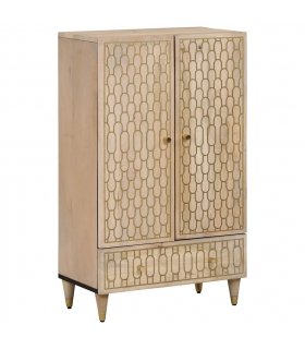 vidaXL Highboard 60x33x100 cm Solid Wood Mango — Colour: natural