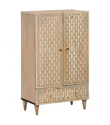 vidaXL Highboard 60x33x100 cm Solid Wood Mango — Colour: natural