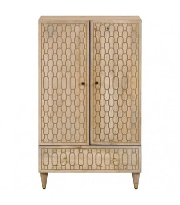 vidaXL Highboard 60x33x100 cm Solid Wood Mango — Colour: natural