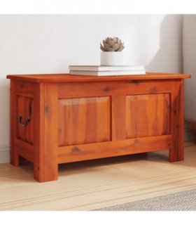 vidaXL Storage Chest with Lid Brown Solid Wood Acacia — Size: 70 x 35 x 37 cm