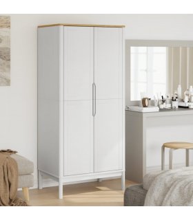 vidaXL Wardrobe FLORO White 77x53x171 cm Solid Wood Pine