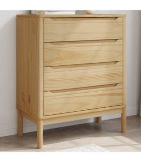 vidaXL Chest of Drawers FLORO Wax Brown Solid Wood Pine