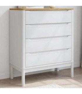 vidaXL Chest of Drawers FLORO White Solid Wood Pine