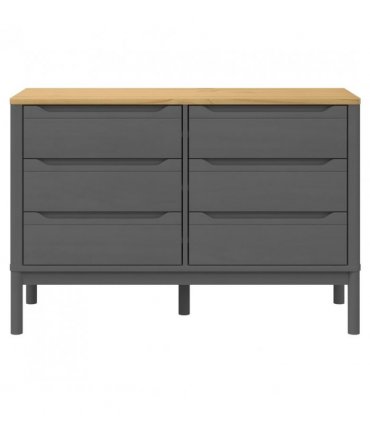 vidaXL Chest of Drawers FLORO Grey Solid Wood Pine