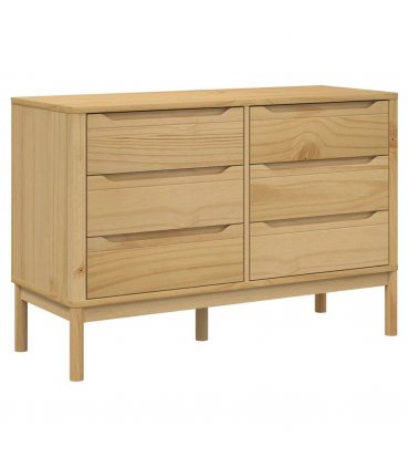 vidaXL Chest of Drawers FLORO Wax Brown Solid Wood Pine — V0671975240
