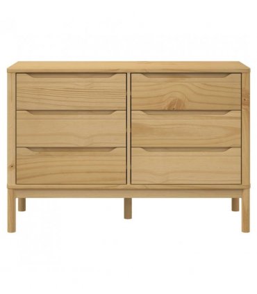 vidaXL Chest of Drawers FLORO Wax Brown Solid Wood Pine — V0671975240