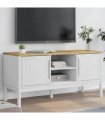 vidaXL TV Cabinet FLORO White 114x43x55 cm Solid Wood Pine