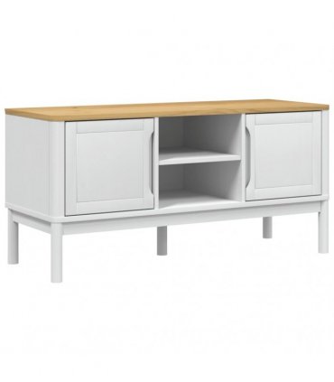 vidaXL TV Cabinet FLORO White 114x43x55 cm Solid Wood Pine