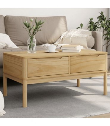 vidaXL Coffee Table FLORO Wax Brown 99x55.5x45 cm Solid Pine Wood