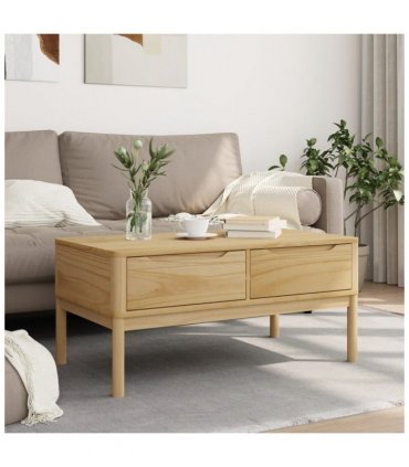 vidaXL Coffee Table FLORO Wax Brown 99x55.5x45 cm Solid Pine Wood