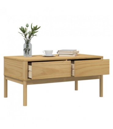 vidaXL Coffee Table FLORO Wax Brown 99x55.5x45 cm Solid Pine Wood