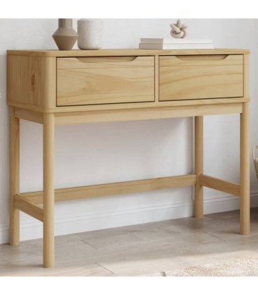 vidaXL Console Table FLORO Wax Brown 89.5x36.5x73 cm Solid Wood Pine