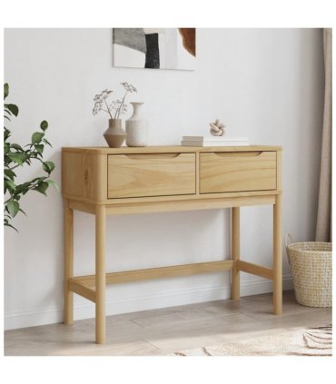 vidaXL Console Table FLORO Wax Brown 89.5x36.5x73 cm Solid Wood Pine