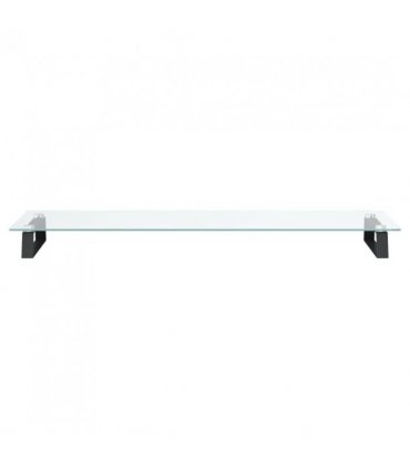 vidaXL Monitor Stand Black 100x35x8 cm Tempered Glass and Metal — Size: 100 x 35 x 8 cm