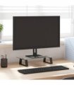 vidaXL Monitor Stand Black 40x20x8 cm Tempered Glass and Metal — Size: 40 x 20 x 8 cm
