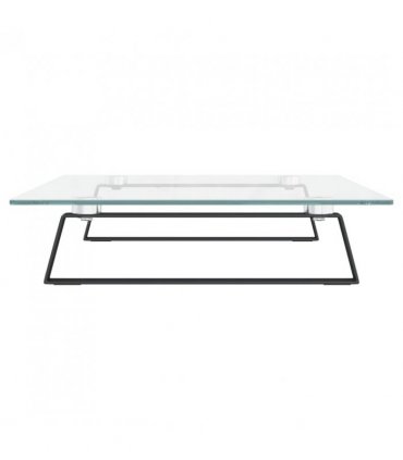 vidaXL Monitor Stand Black 60x35x8 cm Tempered Glass and Metal — Size: 60 x 35 x 8 cm