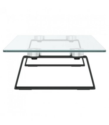 vidaXL Monitor Stand Black 60x20x8 cm Tempered Glass and Metal — Size: 60 x 20 x 8 cm