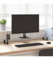 vidaXL Monitor Stand Black 100x20x8 cm Tempered Glass and Metal — Size: 100 x 20 x 8 cm