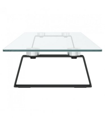 vidaXL Monitor Stand Black 100x20x8 cm Tempered Glass and Metal — Size: 100 x 20 x 8 cm