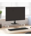 vidaXL Monitor Stand White 60x20x8 cm Tempered Glass and Metal — Size: 60 x 20 x 8 cm