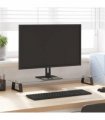 vidaXL Monitor Stand Black 80x20x8 cm Tempered Glass and Metal — Size: 80 x 20 x 8 cm