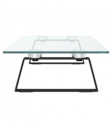 vidaXL Monitor Stand Black 80x20x8 cm Tempered Glass and Metal — Size: 80 x 20 x 8 cm