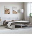 vidaXL Metal Bed Frame without Mattress with Headboard White 193x203cm — Size: 193 x 203 cm — V0671975287