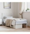 vidaXL Metal Bed Frame without Mattress with Headboard White 80x200cm — Size: 80 x 200 cm — V0671975303