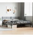 vidaXL Metal Bed Frame without Mattress with Headboard Black 180x200cm — Size: 180 x 200 cm — V0671975321
