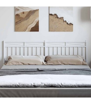 vidaXL Metal Replace Headboard White 193 cm — V0671975339
