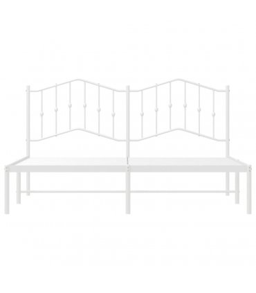 vidaXL Metal Bed Frame without Mattress with Headboard White 160x200cm — Size: 160 x 200 cm — V0671975387