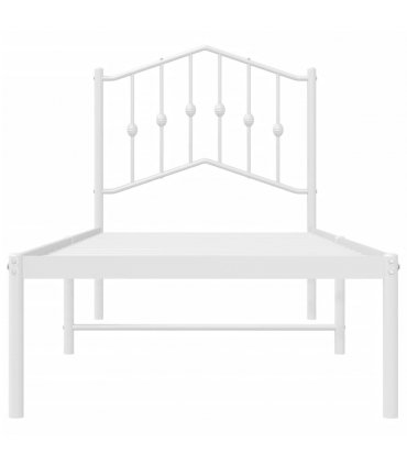 vidaXL Metal Bed Frame without Mattress with Headboard White 75x190cm — Size: 75 x 190 cm — V0671975394