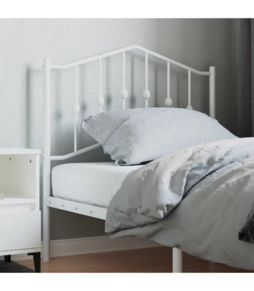 vidaXL Metal Replace Headboard White 90 cm