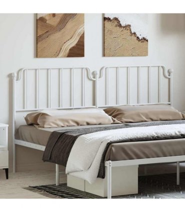 vidaXL Metal Replace Headboard White 193 cm — V0671975481
