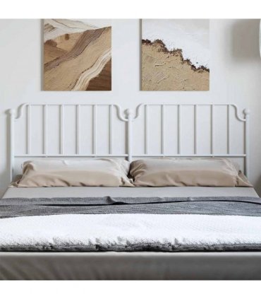 vidaXL Metal Replace Headboard White 193 cm — V0671975481
