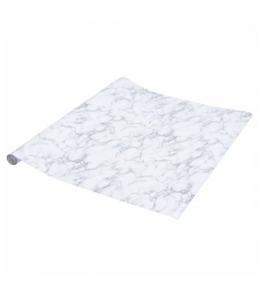 vidaXL Furniture Stickers Self-Adhesive Marble White 90x500 cm PVC — Size: 90 x 500 cm (4 pcs)