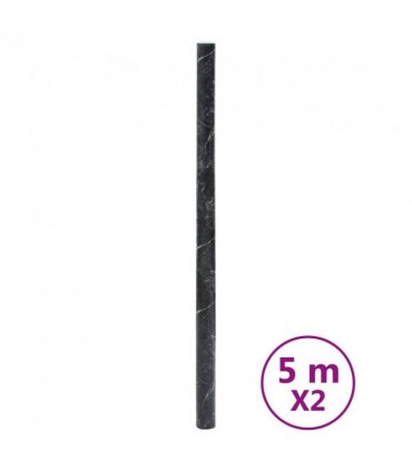vidaXL Furniture Stickers Self-Adhesive Marble Black 90x500 cm PVC — Size: 90 x 500 cm (2 pcs)