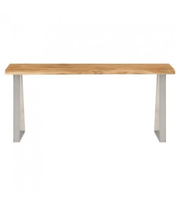 vidaXL Bench with Live Edge 105 cm Solid Wood Acacia — Colour: silver