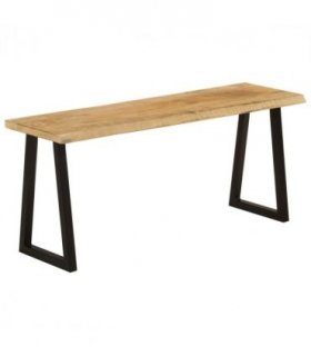 vidaXL Bench with Live Edge 105 cm Solid Wood Mango — Colour: black