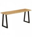 vidaXL Bench with Live Edge 105 cm Solid Wood Mango — Colour: black