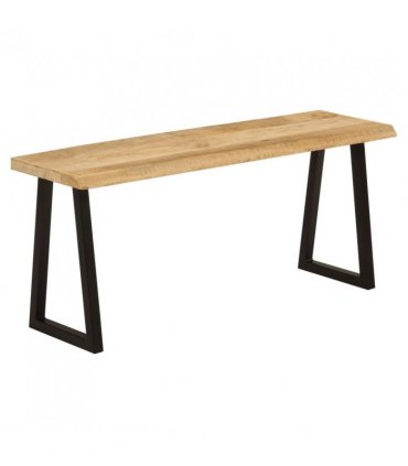vidaXL Bench with Live Edge 105 cm Solid Wood Mango — Colour: black