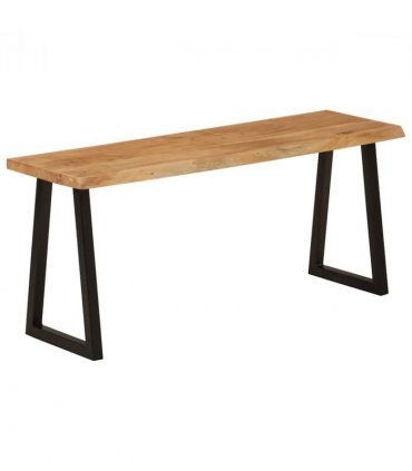 vidaXL Bench with Live Edge 105 cm Solid Wood Acacia — Colour: black