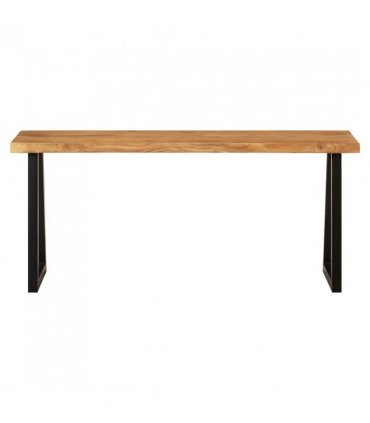 vidaXL Bench with Live Edge 105 cm Solid Wood Acacia — Colour: black