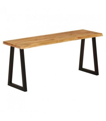 vidaXL Bench with Live Edge 105 cm Solid Wood Acacia — Colour: black