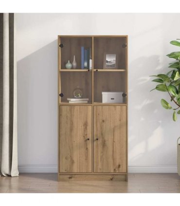 vidaXL Highboard with Doors Artisian Oak 68x37x142 cm Engineered Wood
