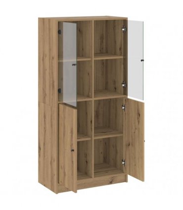 vidaXL Highboard with Doors Artisian Oak 68x37x142 cm Engineered Wood