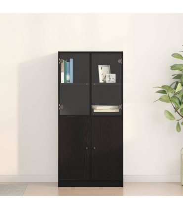 vidaXL Highboard Black Oak 68 x 37 x142 cm